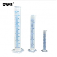 安赛瑞 塑料量筒 加厚塑料直型量杯高型量筒蓝线刻度 